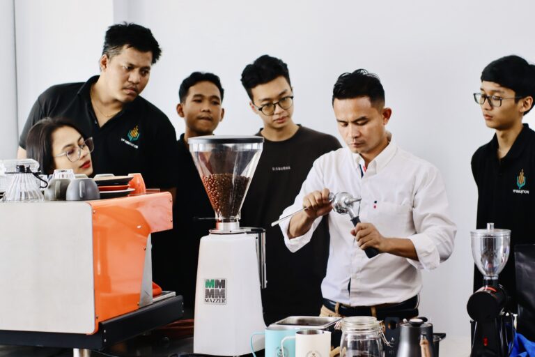 Barista training session at YP Education, Yangon